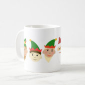 Kerstman en de Elfen Kerst Vakantie Koffie Mok (Voorkant links)