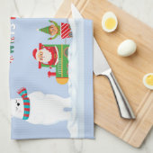 Kerstman en de ijsbeer  theedoek (Quarter Fold)