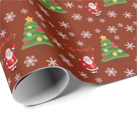 Kerstman en de kerstboom cadeaupapier (Rol Hoek)