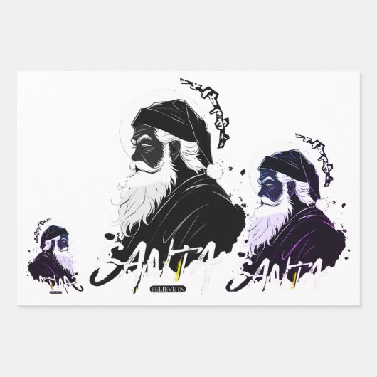 Kerstman en de magie van Kerstmis Inpakpapier Vel (Voorkant 2)