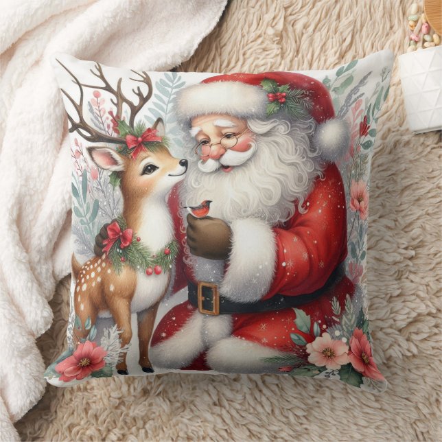 Kerstman en de rendieren 2 kussen (Deken)