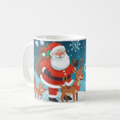 Kerstman en de rendieren koffiemok (Voorkant links)