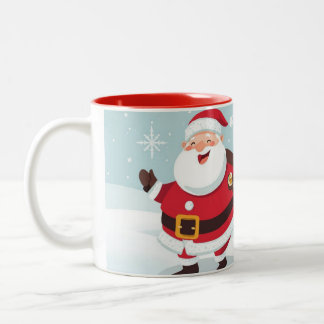 Kerstman en de rendieren tweekleurige koffiemok