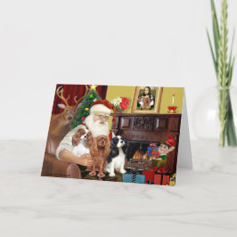 Kerstman en Drie Cavaliers Feestdagen Kaart