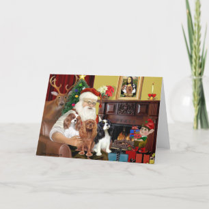 Kerstman en Drie Cavaliers Feestdagen Kaart