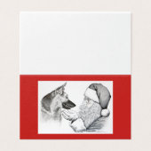 Kerstman en Duitse herder Kerstmis Kaart (Buitenkant ongevouwen)