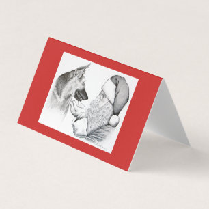 Kerstman en Duitse herder Kerstmis Kaart