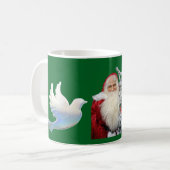 Kerstman en duiven koffiemok (Voorkant links)