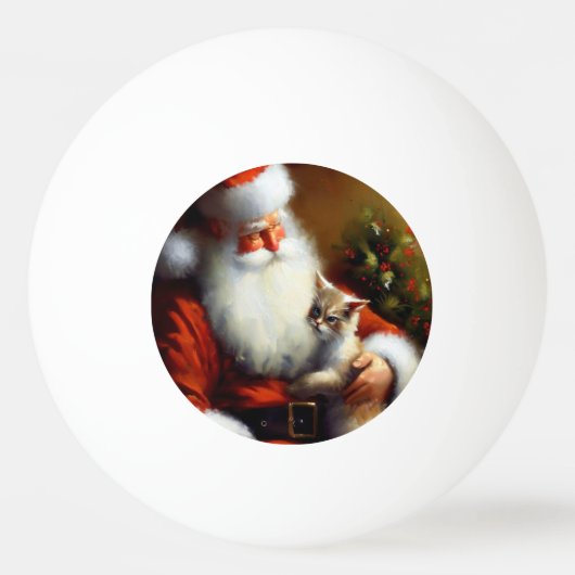 Kerstman en een kat (3) pingpongbal (Voorkant)