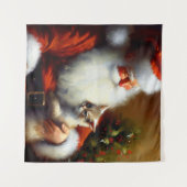 Kerstman en een kat 3 wandkleed (Voorkant (horizontaal))