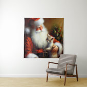 Kerstman en een kat 3 wandkleed (In situ)