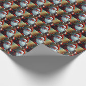 Kerstman en een kat 4 cadeaupapier (Hoek)