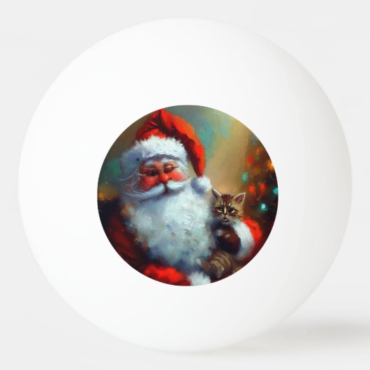 Kerstman en een kat (4) pingpongbal (Voorkant)
