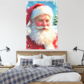 Kerstman en een kerstboom canvas afdruk (Insitu (Slaapkamer))