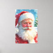 Kerstman en een kerstboom canvas afdruk (Voorkant)