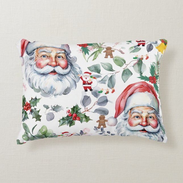 Kerstman en een kerstkaft accent kussen (Voorkant)