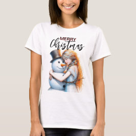 Kerstman en een meisje t-shirt