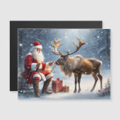 Kerstman en een rendier kunst (Voorkant / Achterkant)
