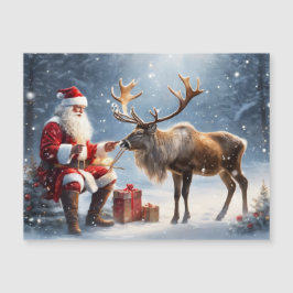 Kerstman en een rendier kunst