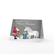 Kerstman en Eenhoorn Magische Kerst Gelukkig Nieuw