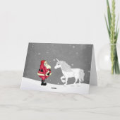 Kerstman en Eenhoorn Magische Kerst Gelukkig Nieuw Feestdagen Kaart (Achterkant)