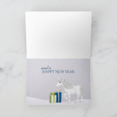 Kerstman en Eenhoorn Magische Kerst Gelukkig Nieuw Feestdagen Kaart (Binnen)