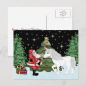 Kerstman en Eenhoorn Magische Kerstvakantie Feestdagenkaart (Voorkant / Achterkant)
