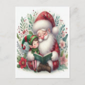 Kerstman en Elf 3 Briefkaart (Voorkant)
