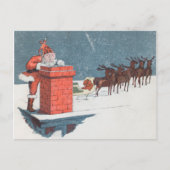 kerstman en Elf Chimney met Kerstmis Briefkaart (Voorkant)