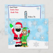 Kerstman en Elf in Mondmaskers Brief van Sinterkla Feestdagenkaart (Voorkant / Achterkant)