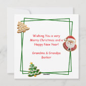 Kerstman en Elf Kerstmis op de Noordpool Feestdagenkaart (Achterkant)