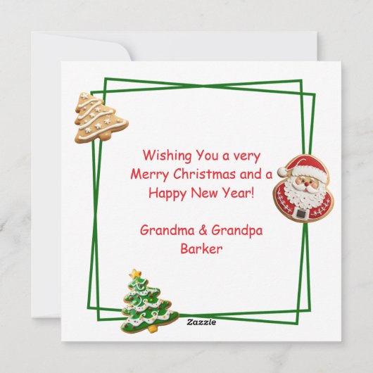 Kerstman en Elf Kerstmis op de Noordpool Feestdagenkaart (Achterkant)