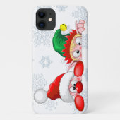 Kerstman en Elf Schattige en grappige karakters di Case-Mate iPhone Case (Achterkant)
