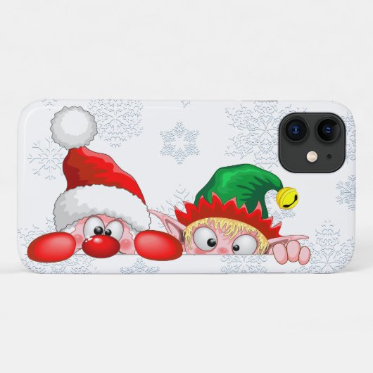 Kerstman en Elf Schattige en grappige karakters di Case-Mate iPhone Case (Achterkant (horizontaal))