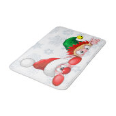 Kerstman en Elf Schattige en grappige karakters gl Badmat (Gekanteld)