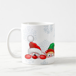 Kerstman en Elf Schattige en grappige karakters gl Koffiemok