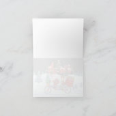 Kerstman en Elf sneeuwige fietsrit Kerstkaart Feestdagen Kaart (Binnen)