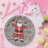 Kerstman en elfen papieren bordje (Feest)