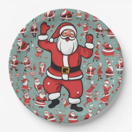 Kerstman en elfen papieren bordje