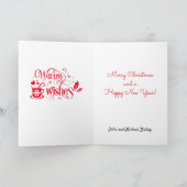 kerstman en Elves die koekjes en Snoep maken Feestdagen Kaart (Binnen)