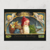 kerstman en engelen kerst Briefkaart (Voorkant)