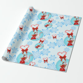 Kerstman en Gentle Snowflakes Cadeaupapier