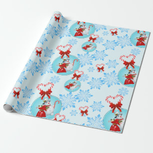 Kerstman en Gentle Snowflakes Cadeaupapier