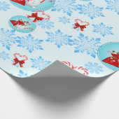Kerstman en Gentle Snowflakes Cadeaupapier (Hoek)