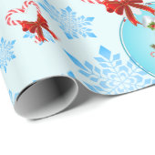 Kerstman en Gentle Snowflakes Cadeaupapier (Rol Hoek)