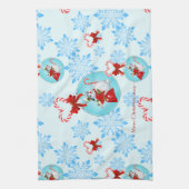 Kerstman en Gentle Snowflakes Theedoek (Verticaal)