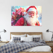 Kerstman en Geschenken Canvas Afdruk (Insitu (Slaapkamer))