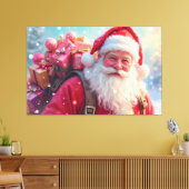 Kerstman en Geschenken Canvas Afdruk (Insitu (Woonkamer))