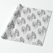 Kerstman en Giraffe Cadeaupapier (Uitgerold)