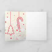 Kerstman en Giraffe Feestdagen Kaart (Binnen)